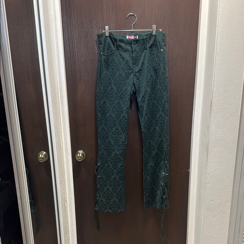 Urban Outfitters Green Flare Wide Leg Jeans